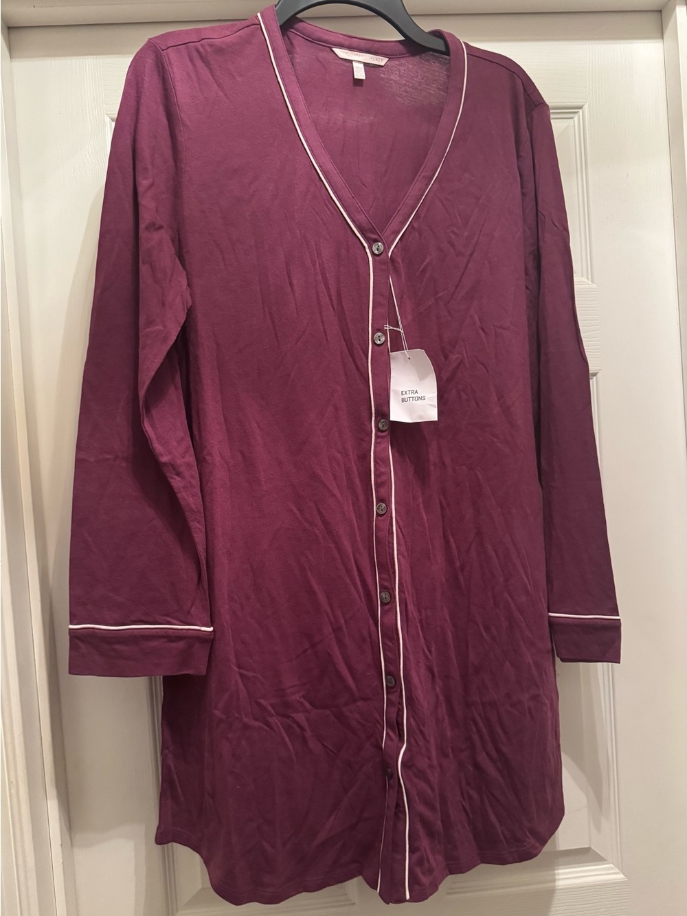 Victoria’s Secret Long Sleeve Button-Front Sleep Shirt